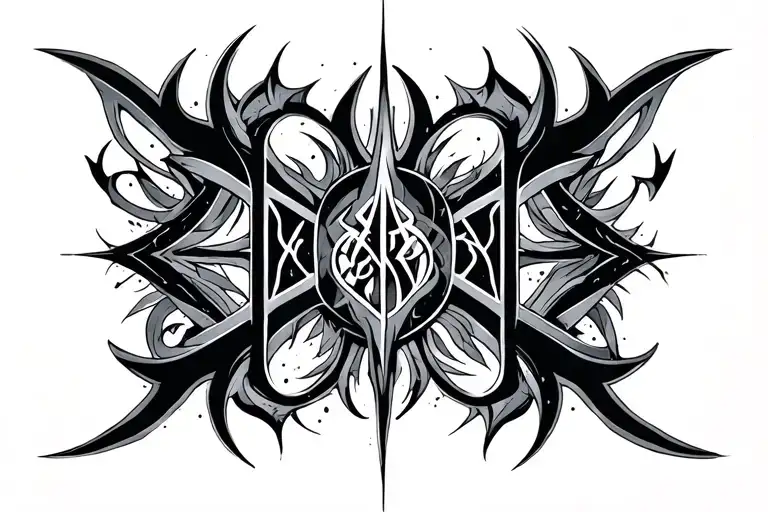 "Void" cybersigil tribal tattoo design idea