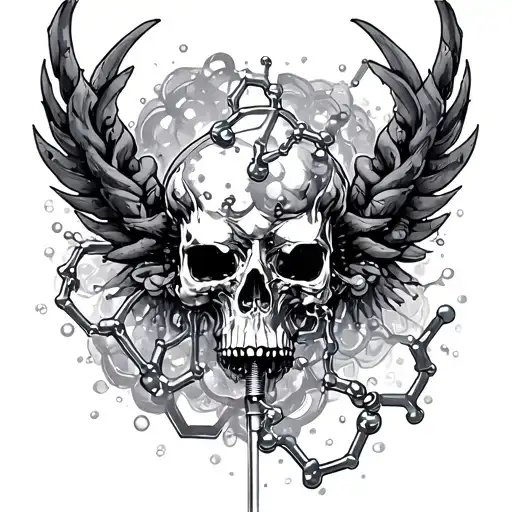 adrenaline molecule + IV・XXI・MMXXIII tattoo design idea