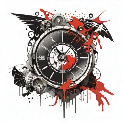 speedometer with eyes tattoo design idea