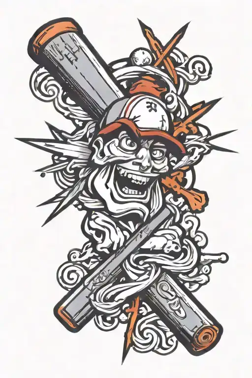 baseball and cross tattoo tattoo design idea