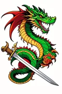 Sword Dragon Slayer tattoo design idea