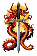 Sword Dragon Slayer tattoo design idea