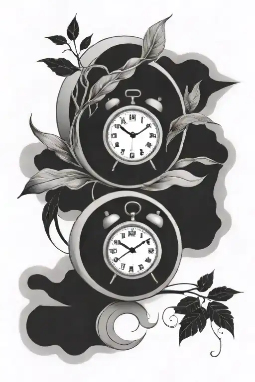 two clocks (3:48 and 3:49) tattoo design idea