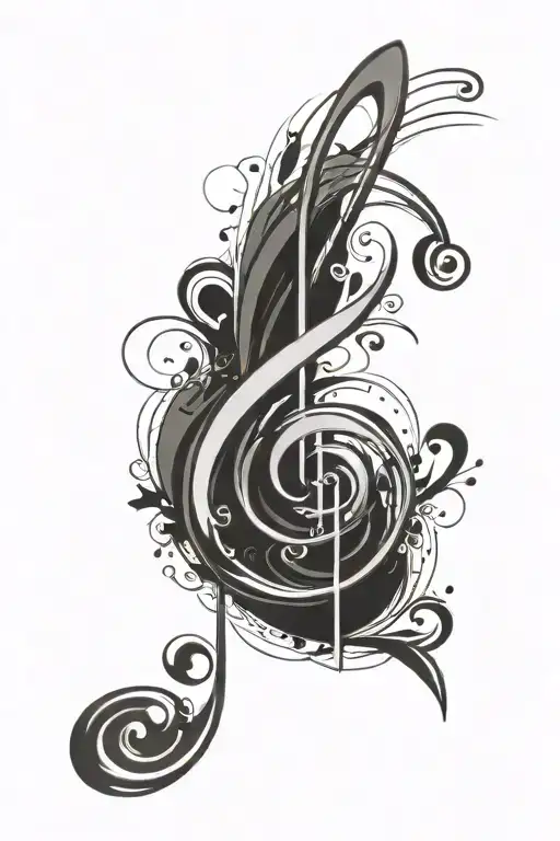 treble clef bass clef tattoo design idea