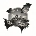 neverland tattoo design idea