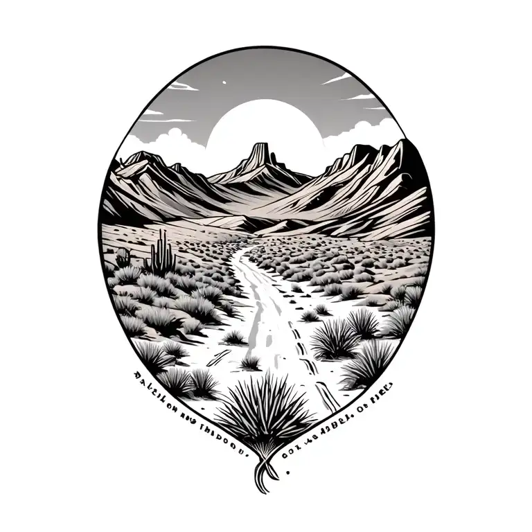 Arizona desert scene tattoo design idea