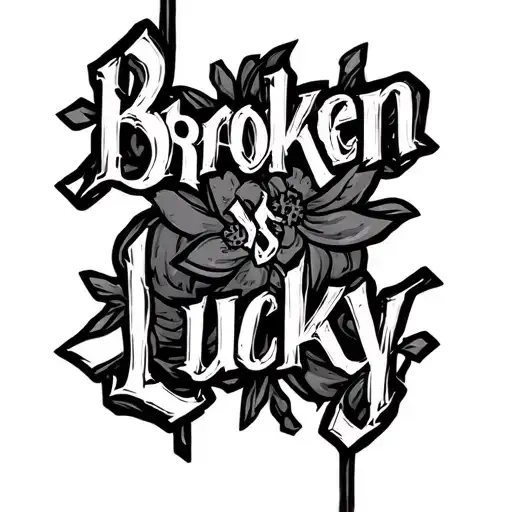 "broken lucky" fine line between broken and lucky tattoo design idea