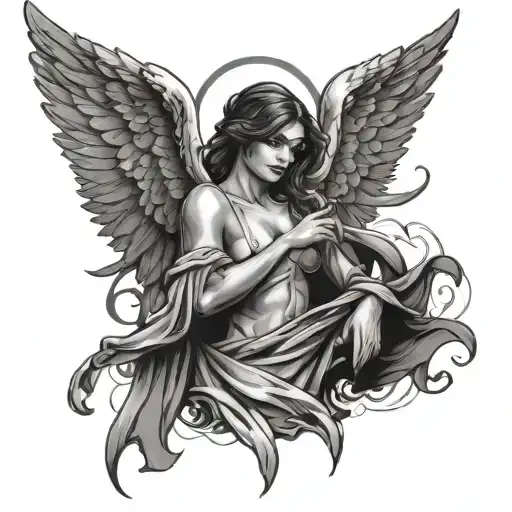 Angel Gangster tattoo design idea