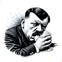 Hitler snorting cocaine tattoo design idea