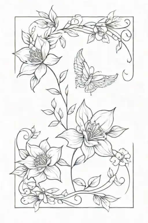 Flowers, angelic, vines, dainty tattoo design idea