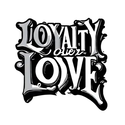 loyalty over love  words tattoo design idea