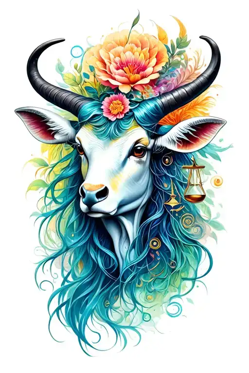 Taurus and Aquarius and Libra tattoo design idea