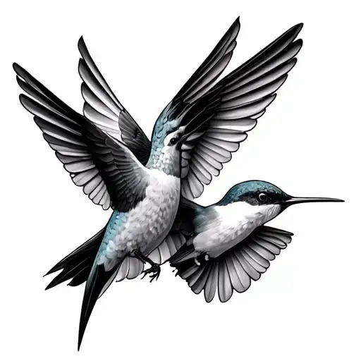 2 humming birds small for outer forearm tattoo design idea