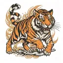 Tiger full body tattoo design idea