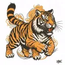 Tiger full body tattoo design idea