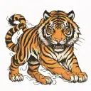 Tiger full body tattoo design idea