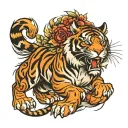 Tiger full body tattoo design idea