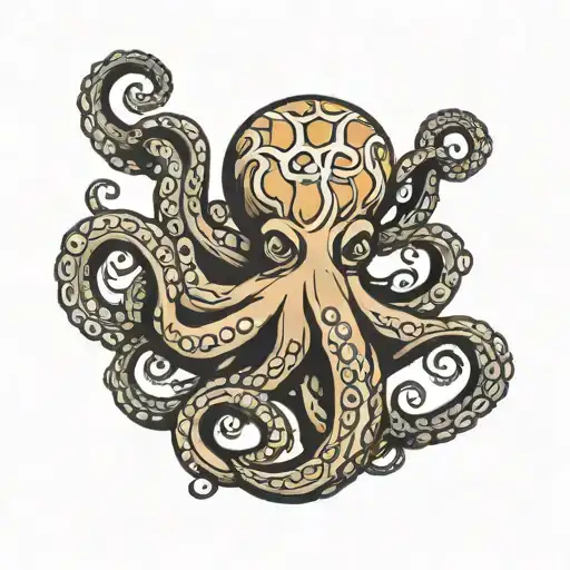 cartoon octopus tattoo design idea
