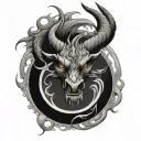 circle taurus dragon tattoo design idea