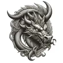 circle taurus dragon tattoo design idea