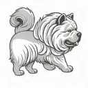 happy smooth coat chow chow silhouette tattoo design idea