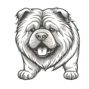 happy smooth coat chow chow silhouette tattoo design idea