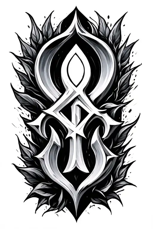 mysterious rune tattoo design idea