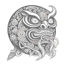 Daruma doll tattoo design idea