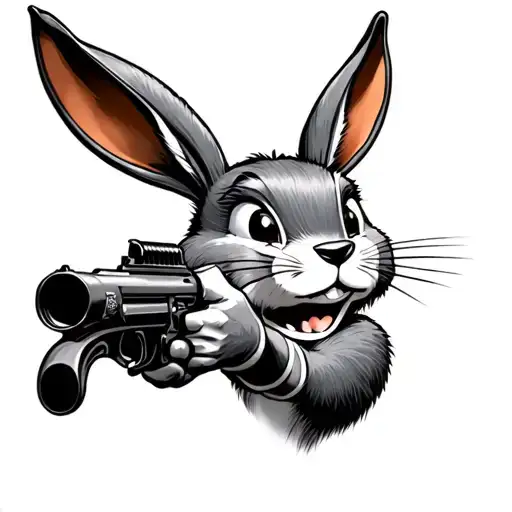 Bugs Bunny shoots tattoo design idea
