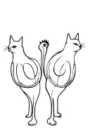 cocks and cats tattoo design idea