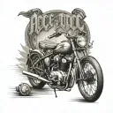 race bycicle combined with the year 1891 and the ac/dc lightning tattoo design idea