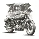 race bycicle combined with the year 1891 and the ac/dc lightning tattoo design idea