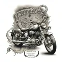 race bycicle combined with the year 1891 and the ac/dc lightning tattoo design idea