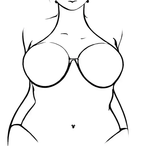 women's boobs, curvy tattoo design idea