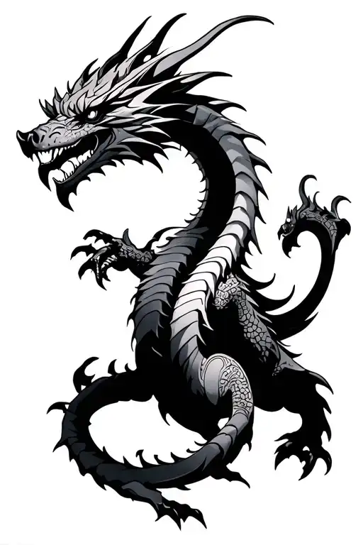 Dragon and Knight tattoo design idea