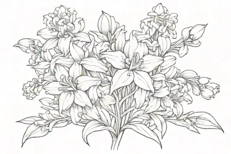 hyacinth flower tattoo design idea