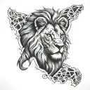 lion claws and Africa outlined & surrounded tattoo design idea