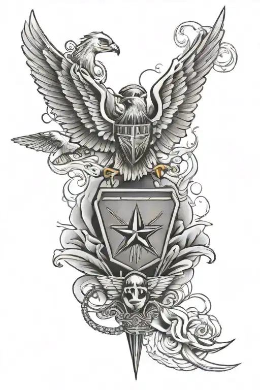 military and air force tattoo design idea
