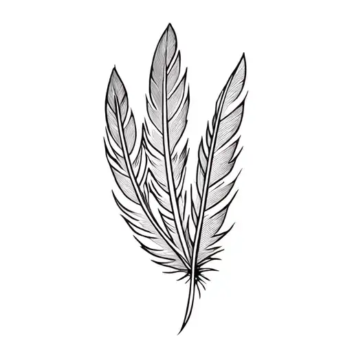 3 feathers native American style tattoo design idea