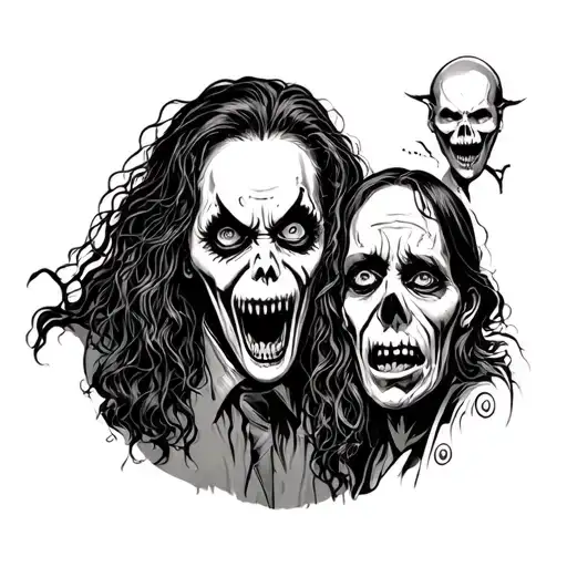 scary movie characters tattoo design idea