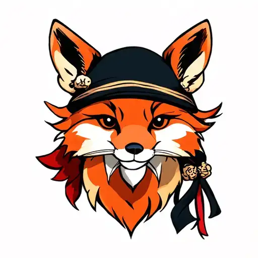 one piece style tattoo paw fox head pirate simple beautiful tattoo design idea