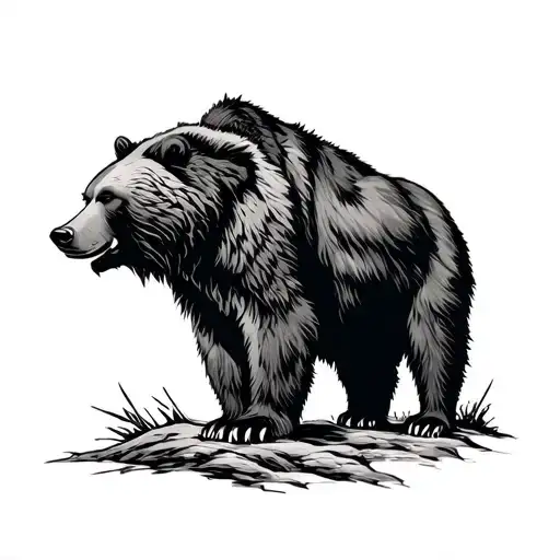 "Härjedalen" Viking and a Bear in Härjedalen tattoo design idea
