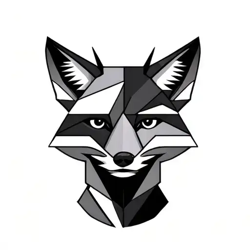 geometrical fox with Joshua going diagonal across face with the o as an eye tattoo design idea