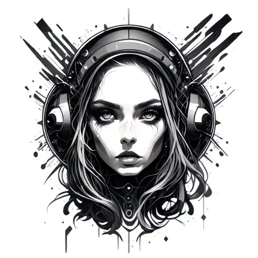 Techno tattoo design idea