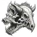Wild boar skull tattoo design idea