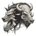 Wild boar skull tattoo design idea