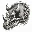 Wild boar skull tattoo design idea