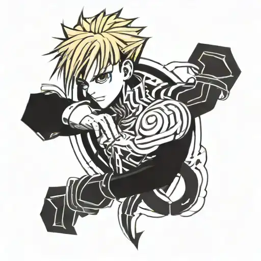 hunter x hunter kurapika chains wrapped tattoo design idea
