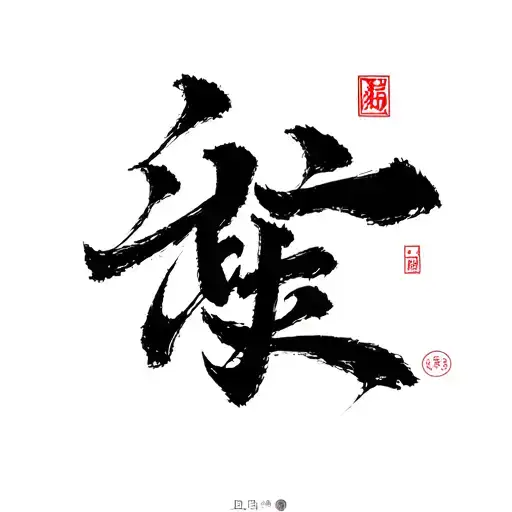 Traditional Chinese Character for love with superscript 2 on upper right corner tattoo design idea