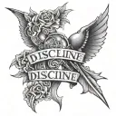 discipline hard work tattoo design idea